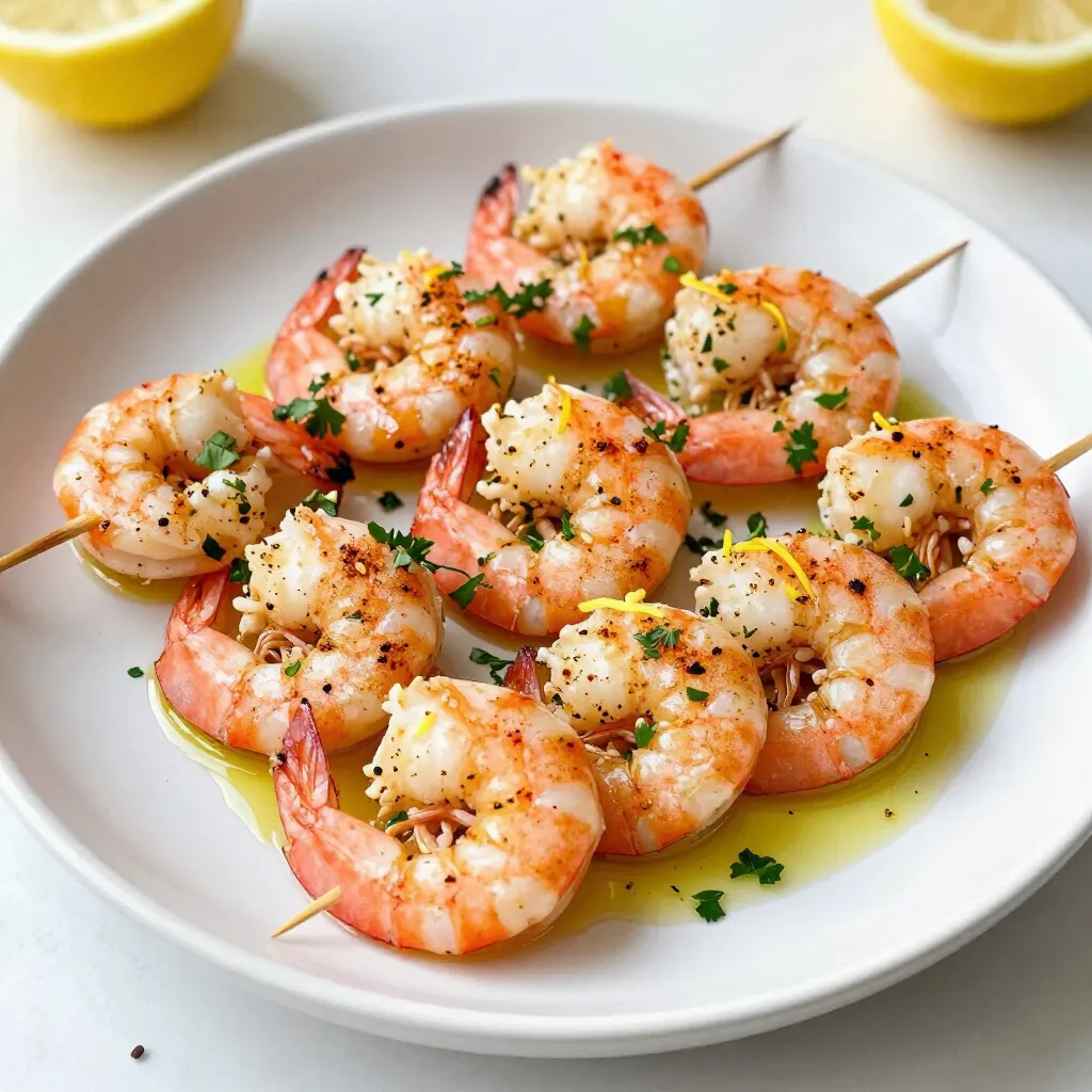 Zitronen-Knoblauch Garnelen-Spieße Einfaches Rezept