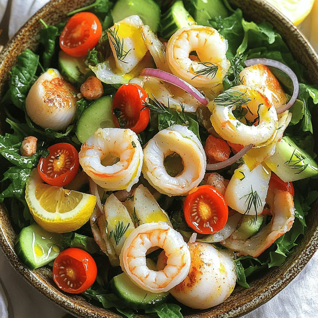 Frischer Seafood Salad für gesunde Mahlzeiten