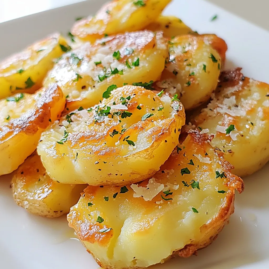 Knoblauch Parmesan Zerdrückte Kartoffeln Einfaches Rezept