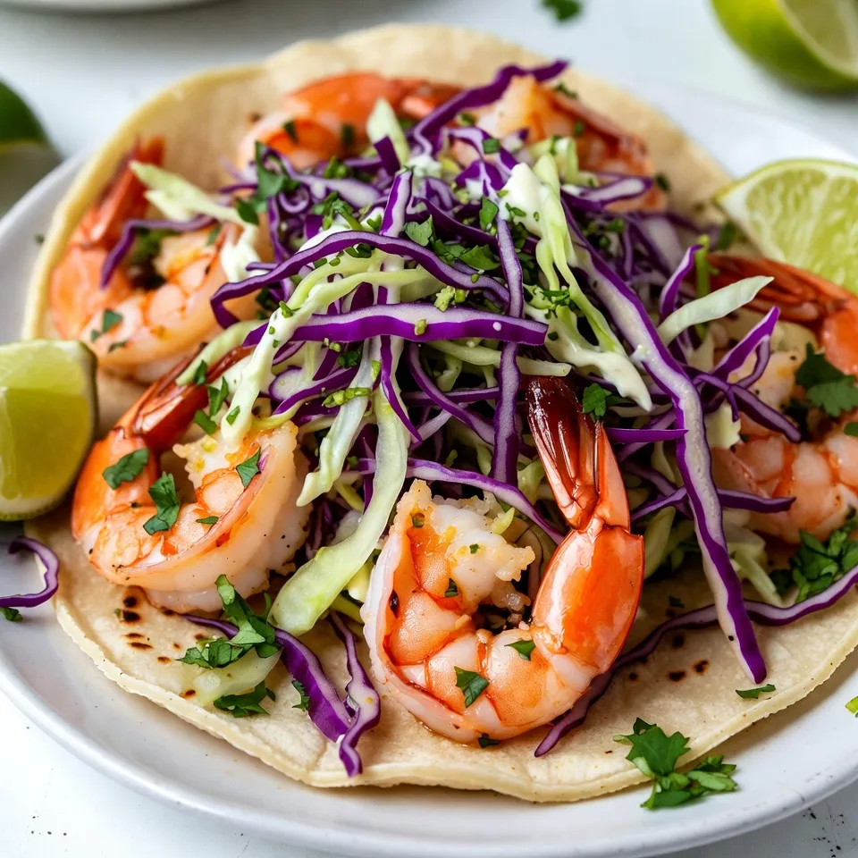 Würzige Garnelen-Tacos mit Koriander-Limetten-Slaw