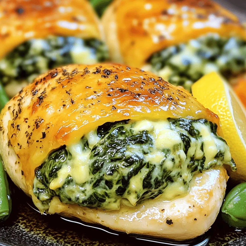 Einfaches Cheesy Spinach Stuffed Chicken Rezept