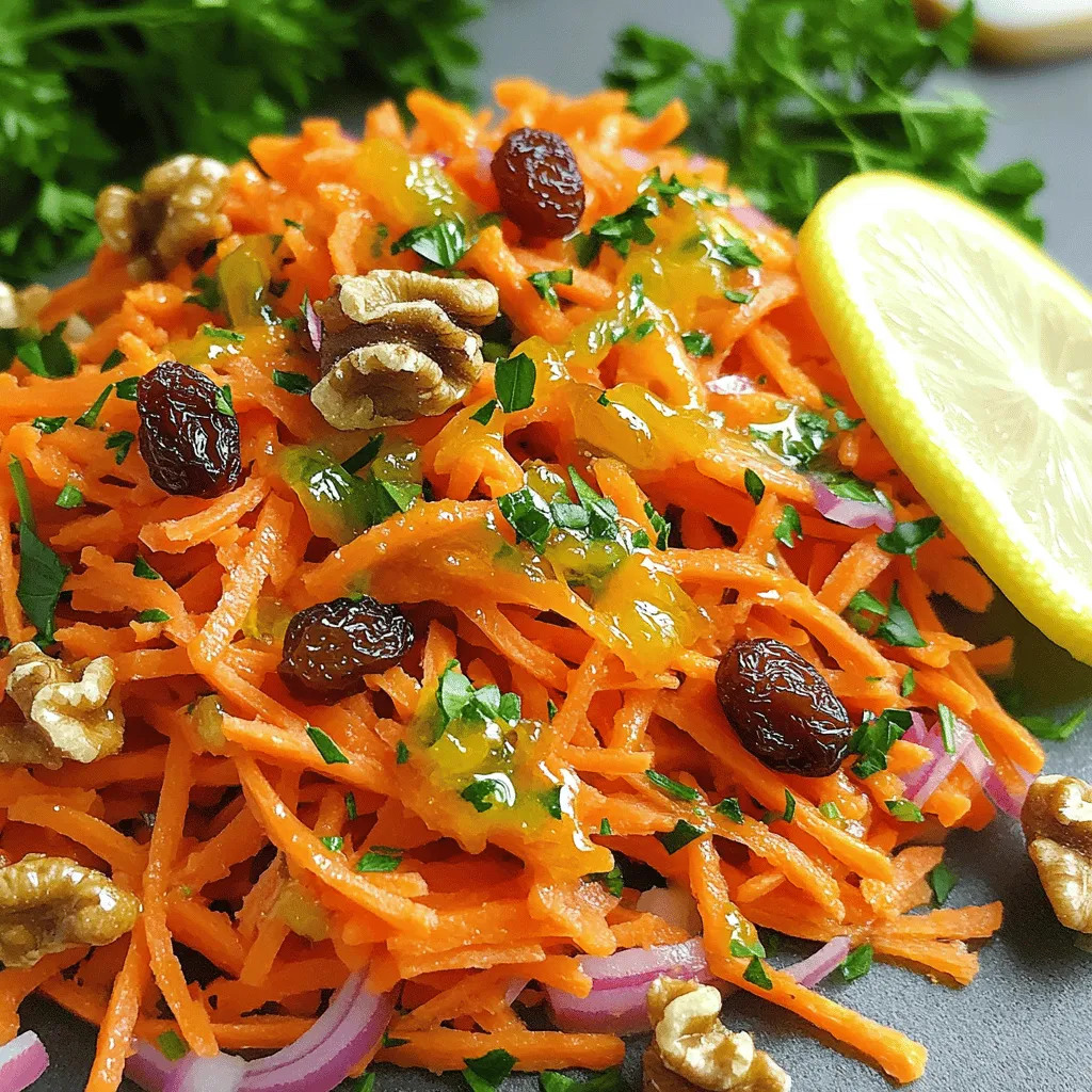 - 500 g frische Karotten - 1 kleine rote Zwiebel - 100 g Rosinen