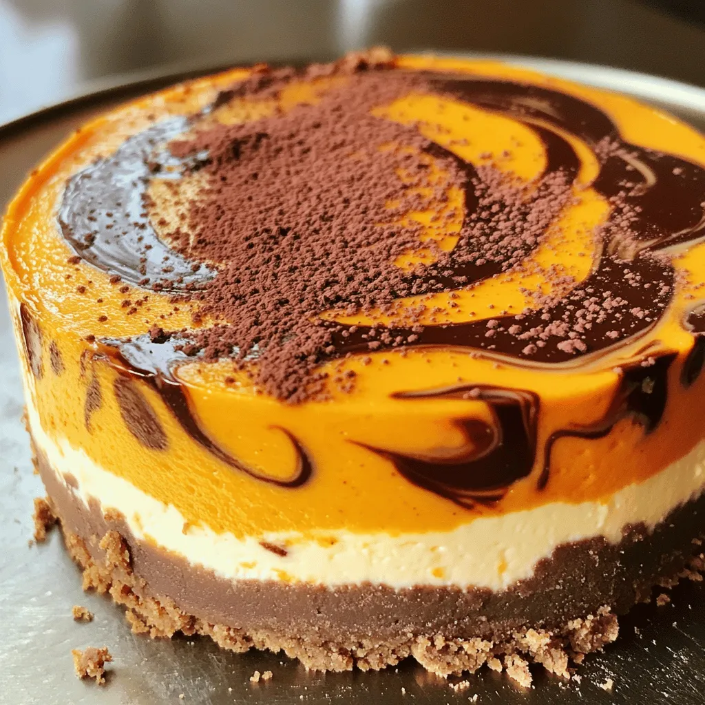 Kürbis Schokoladen Marmor Käsekuchen Leckere Vielfalt