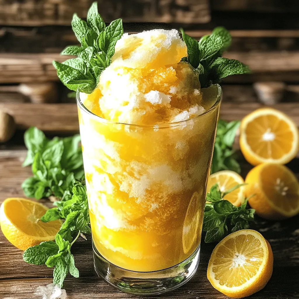Pfirsich-Zitronen-Slush Rezept erfrischend und lecker