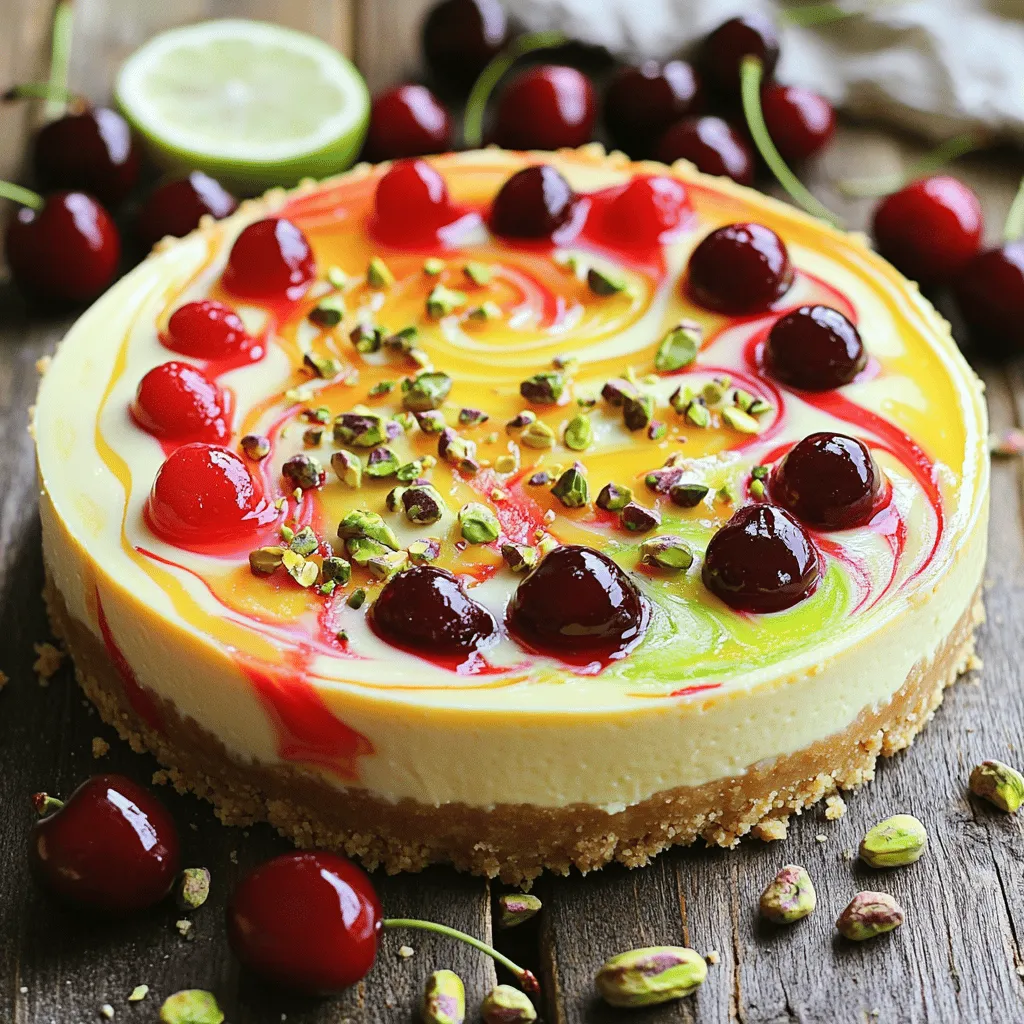 Lemon-Lime Cherry Pistachio Cheesecake Köstlichkeit