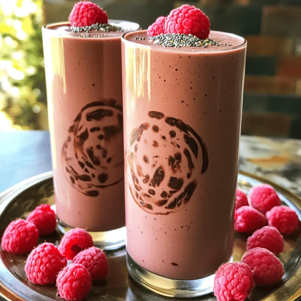 Schokoladen-Himbeere Protein Smoothie Kraftvoll Genießen