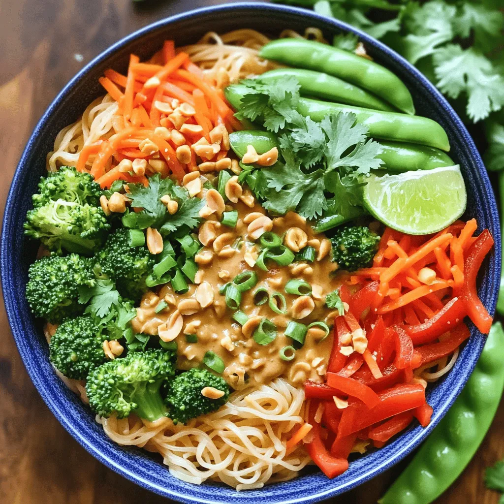 Vegan Thai Peanut Noodle Stir-Fry Schnelle und einfache Mahlzeit