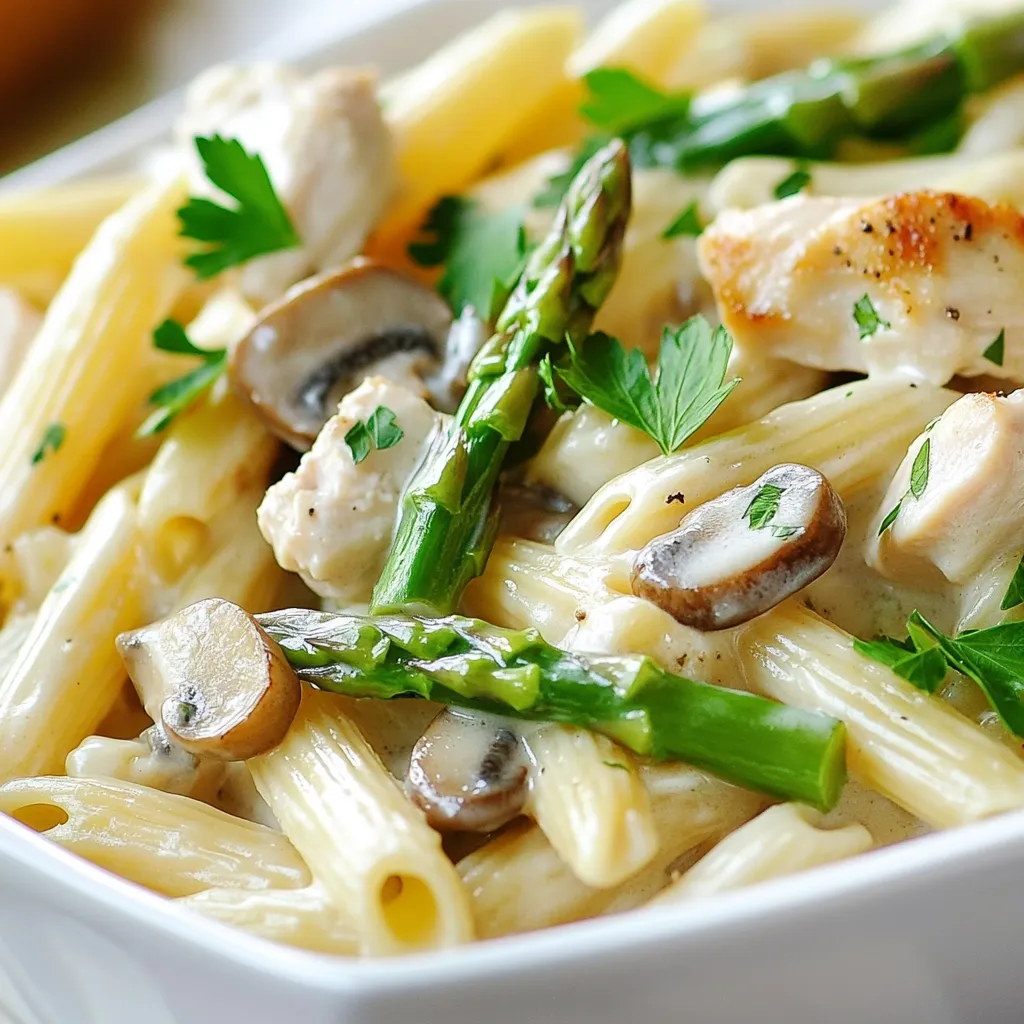 Mushroom Asparagus Chicken Penne Schnelles Rezept