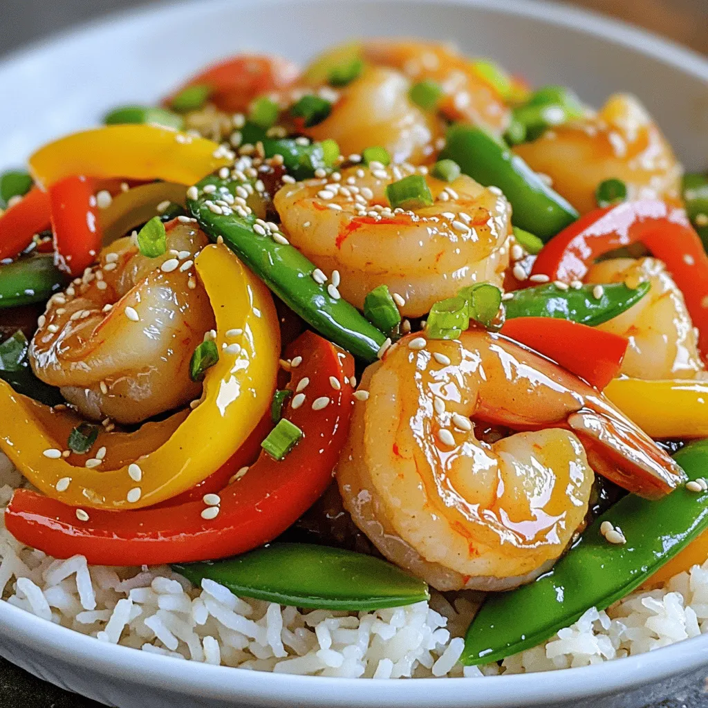 Sesame Garlic Shrimp Stir-Fry Schnelles und Einfaches Gericht