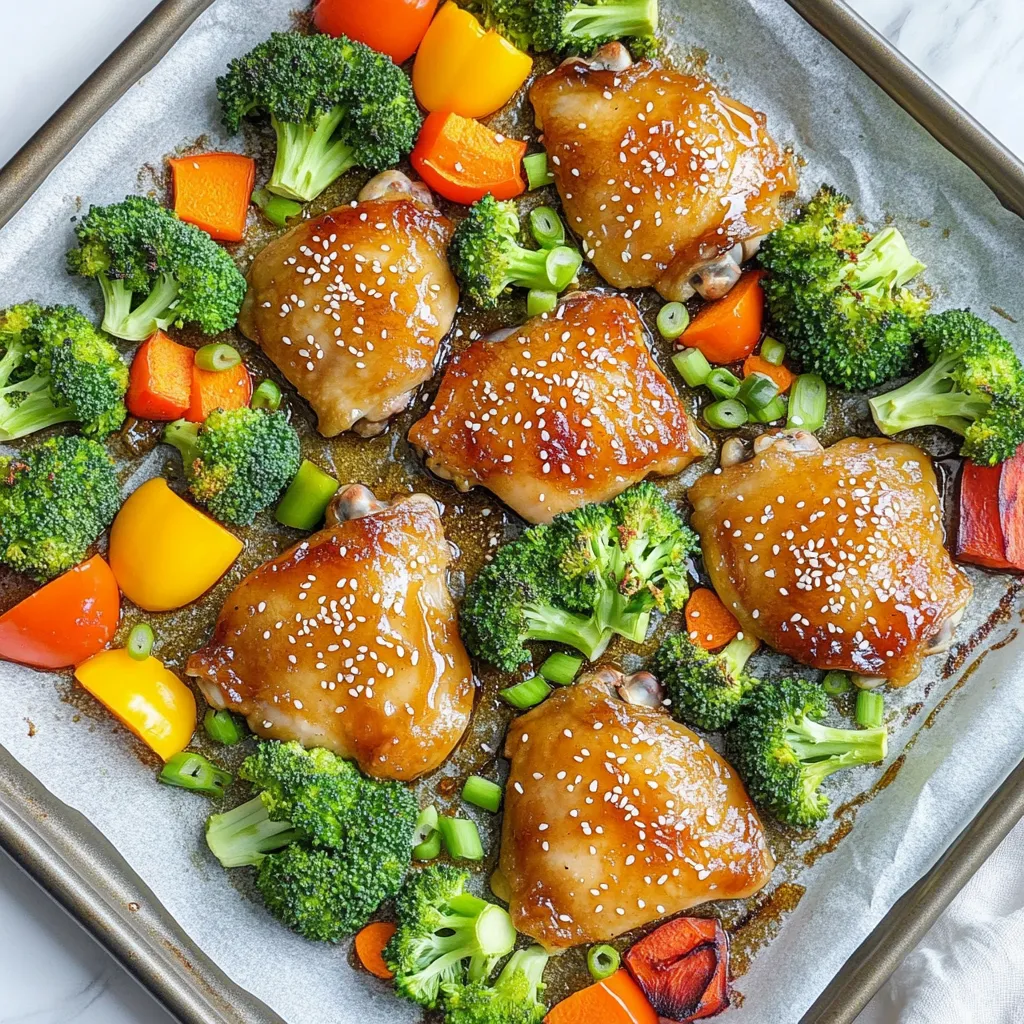 Sheet-Pan Honey Garlic Chicken Thighs Einfache Leckerbissen