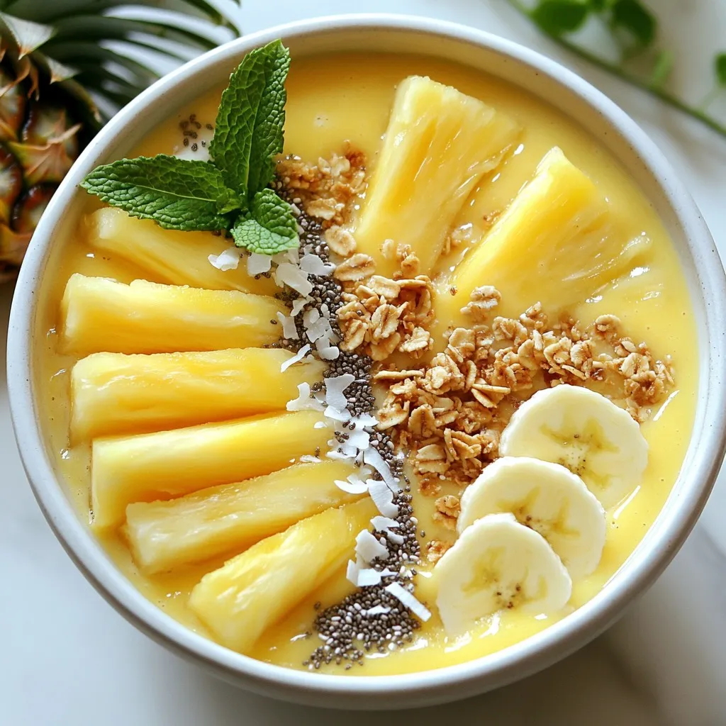 Coconut Pineapple Smoothie Bowl Einfach und Lecker
