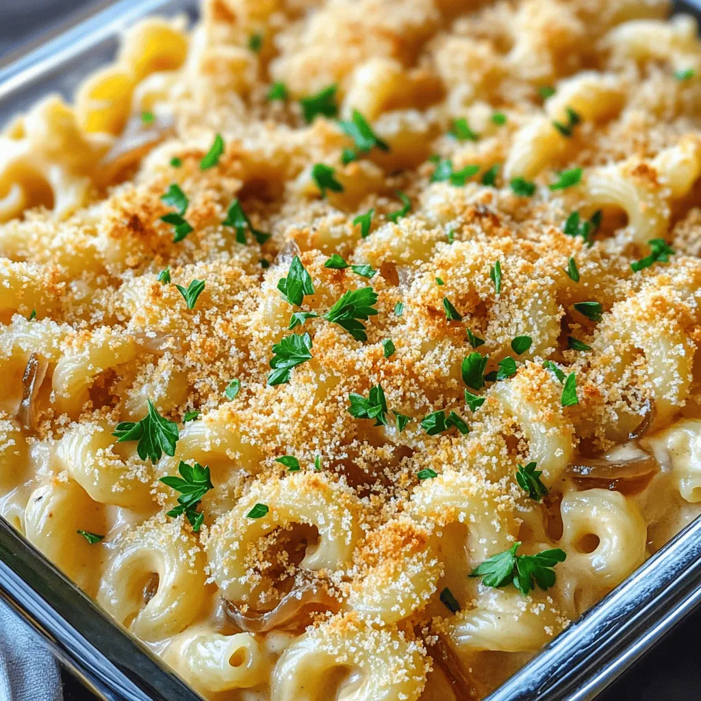 Französische Zwiebel Mac und Käse Genuss Rezept