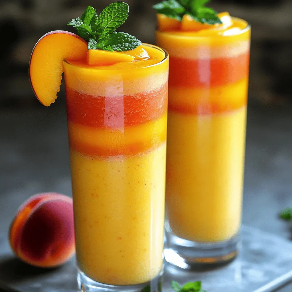 Mango Peach Sunrise Smoothie Frisch und Köstlich