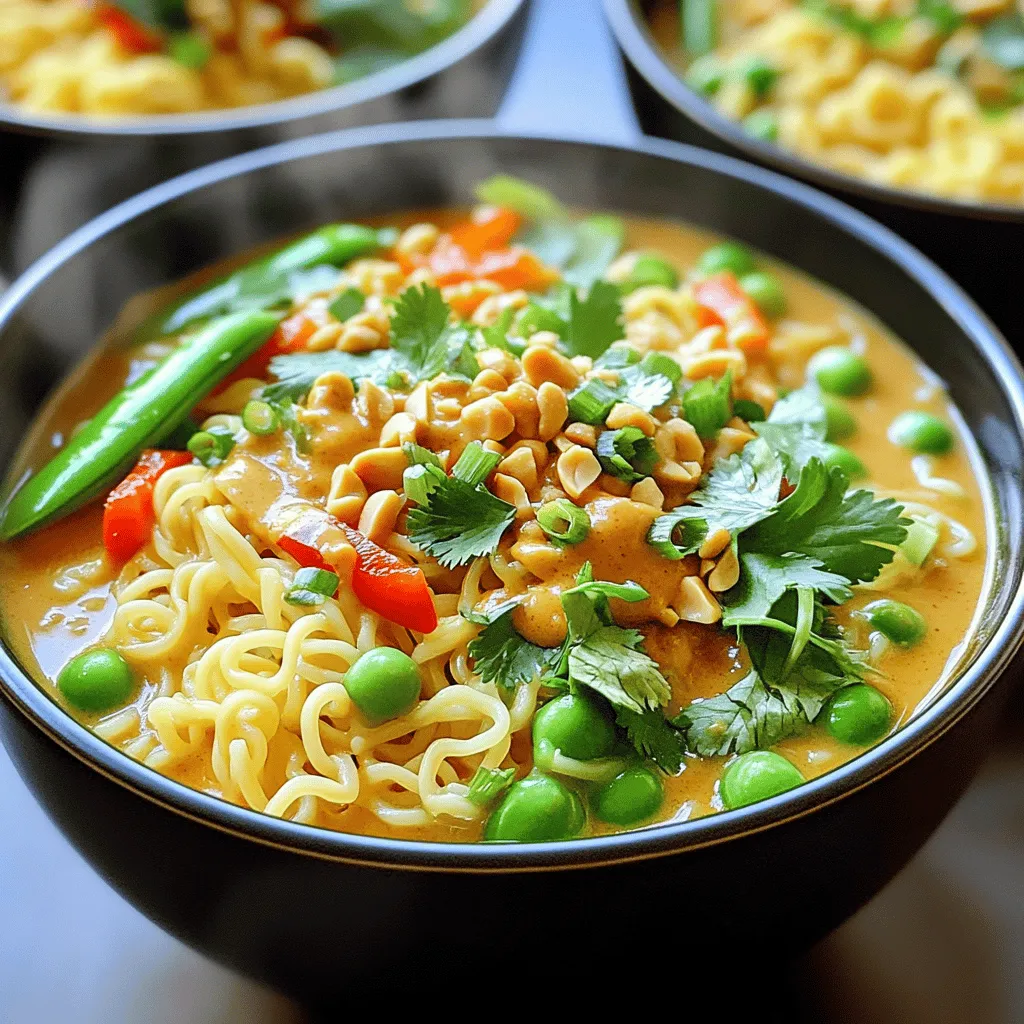 Spicy Peanut Butter Ramen Schmackhafte Schüssel Genuss