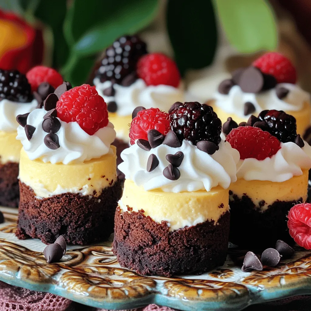 Mini Brownie Bottom Cheesecakes Einfache Rezeptidee