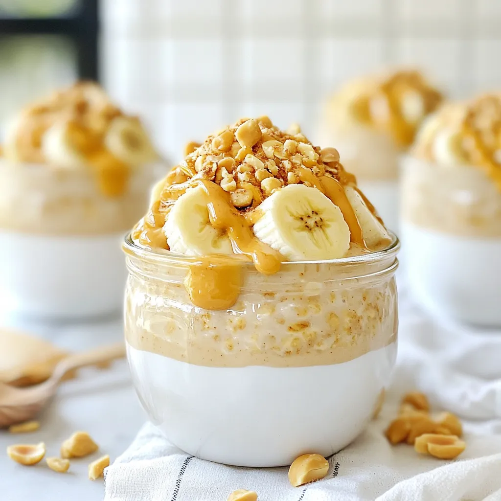 Erdnussbutter Bananen Overnight Oats Schnelles Rezept