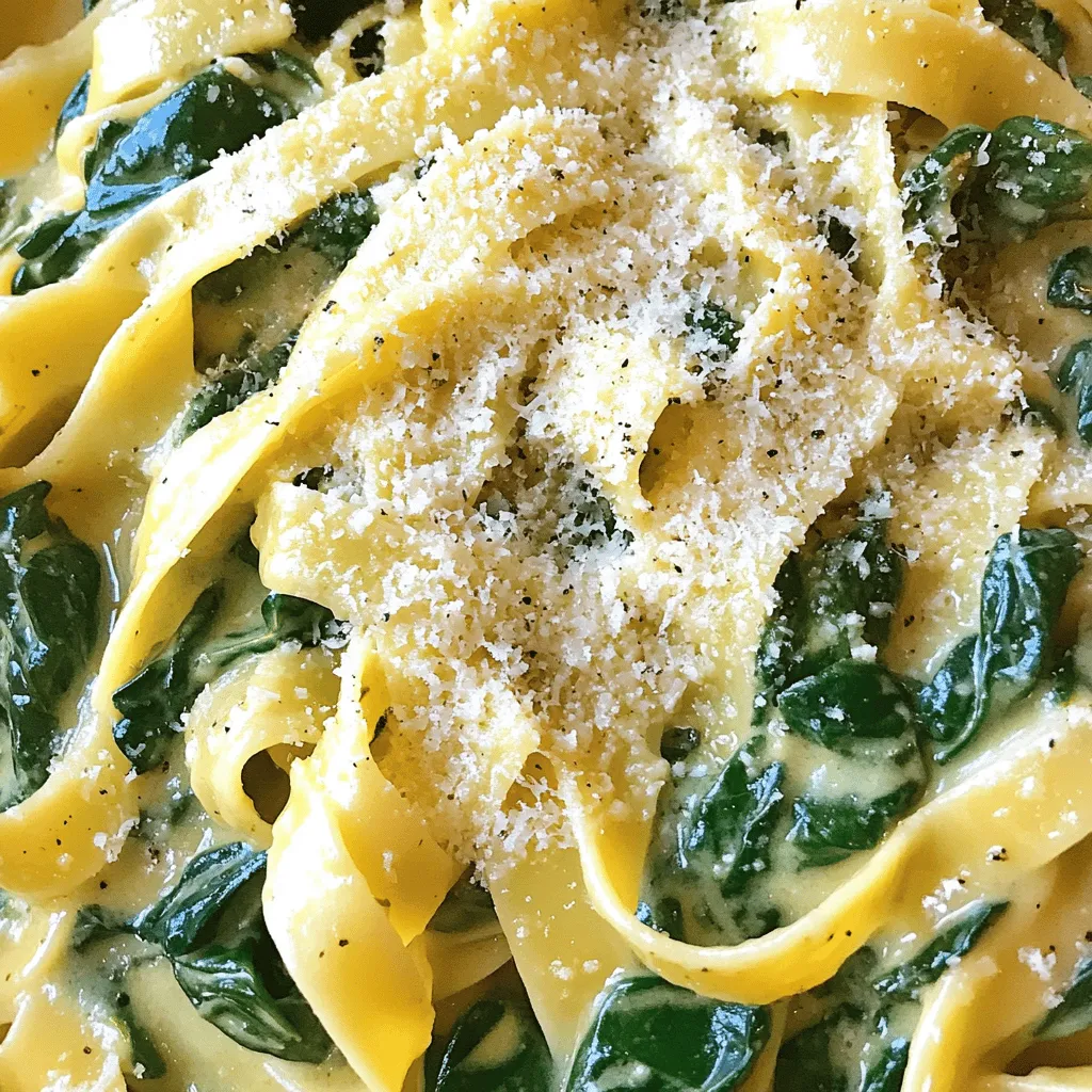 Cremige Spinat Pasta Einfaches und köstliches Gericht