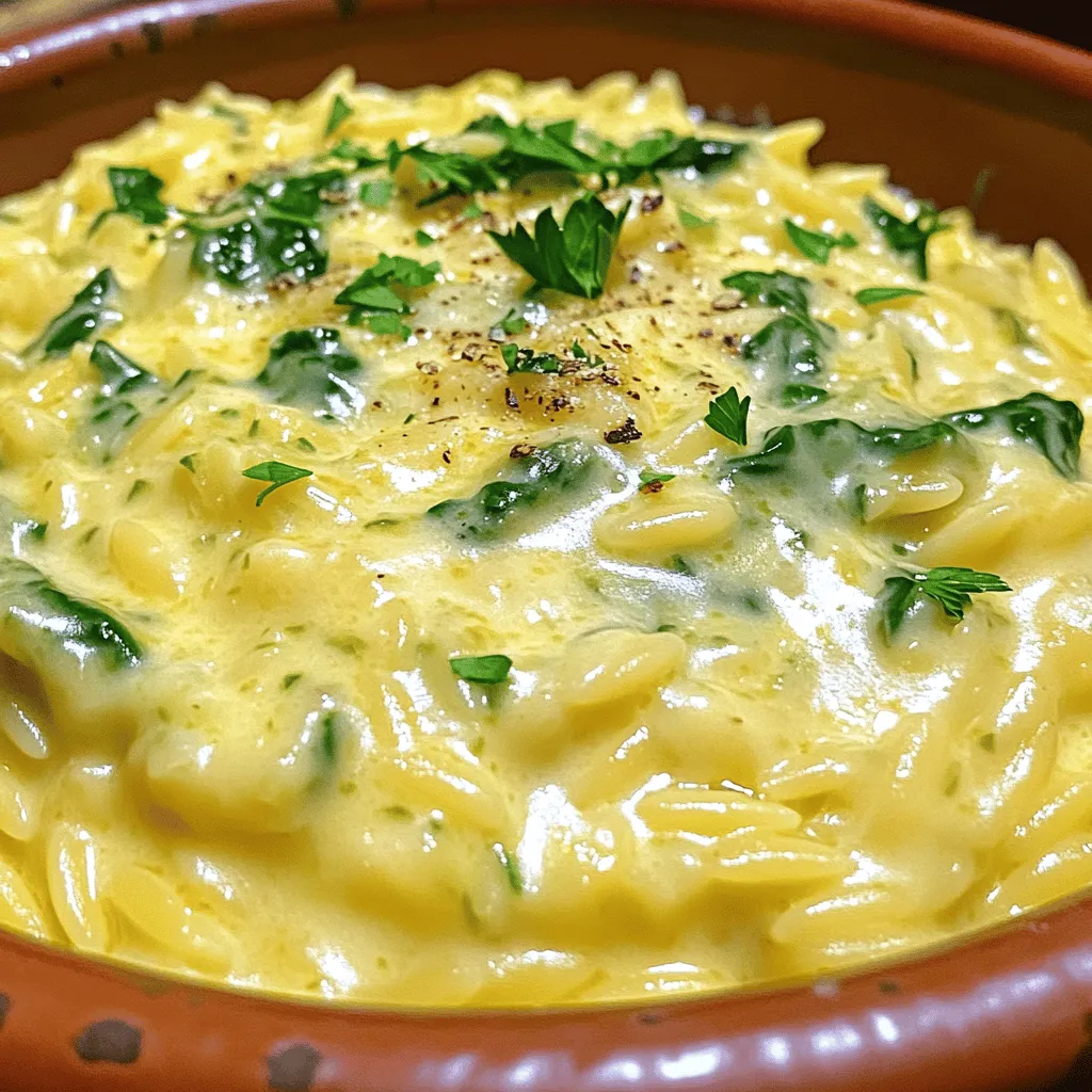 Creamy Garlic Parmesan Orzo Einfaches und leckeres Gericht
