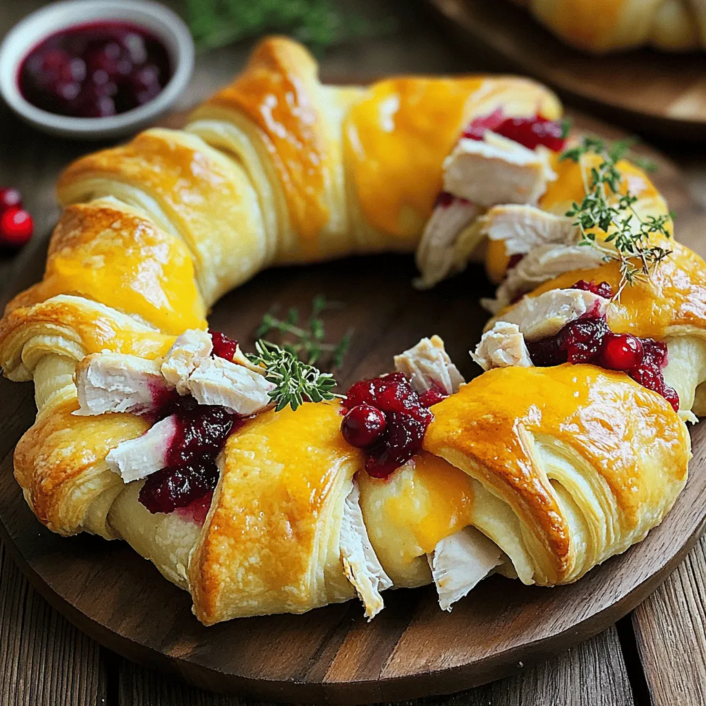 Herzhafter Truthahn-Cranberry-Crescent-Ring Rezept