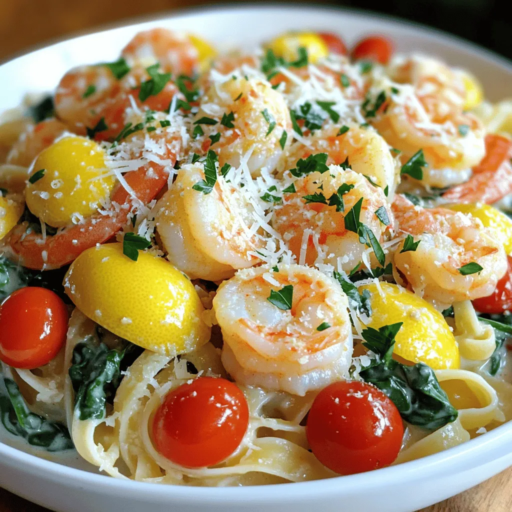 Cremige Zitronen-Knoblauch-Garnelen Einfache Pfanne