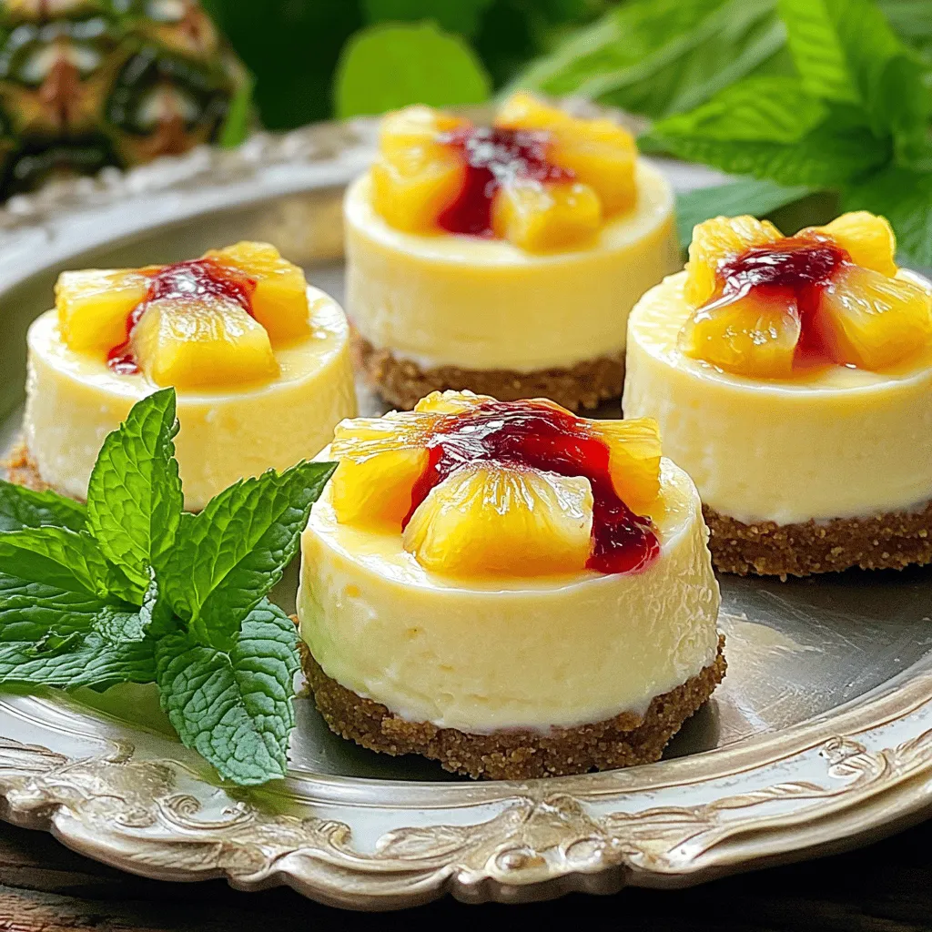 Hier sind die Zutaten für die Mini Pineapple Upside Down Cheesecakes: