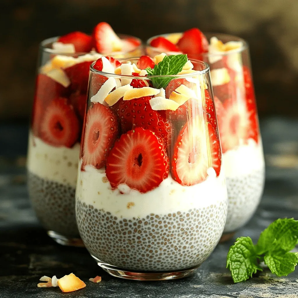 Strawberry Coconut Chia Pudding Frisch und Lecker