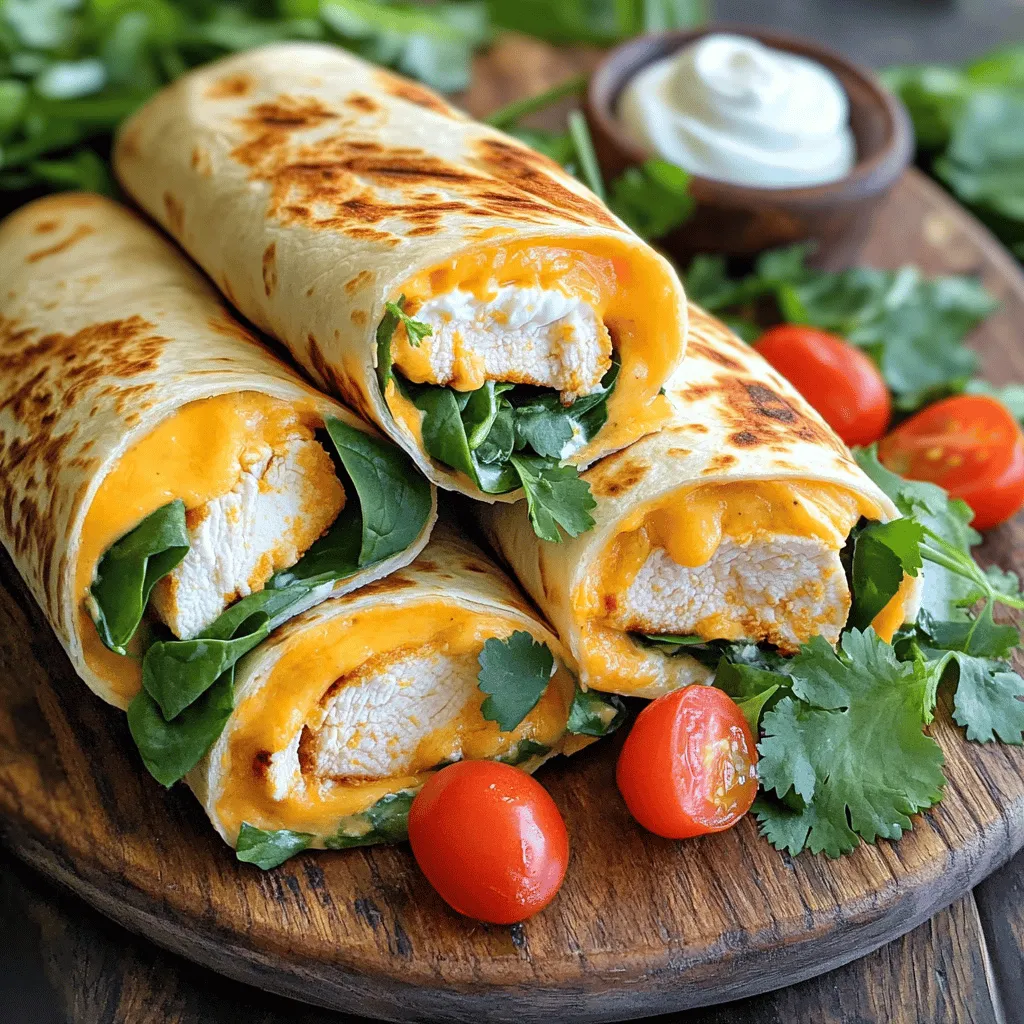Cheesy Garlic Chicken Wraps Einfaches und Leckeres Rezept