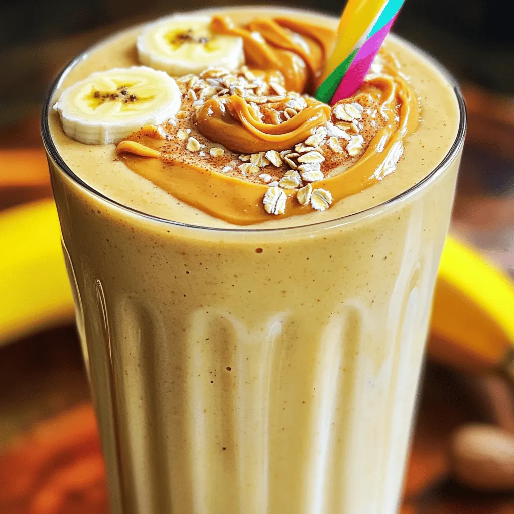 Peanut Butter Banana Oat Smoothie Gesunder Genuss