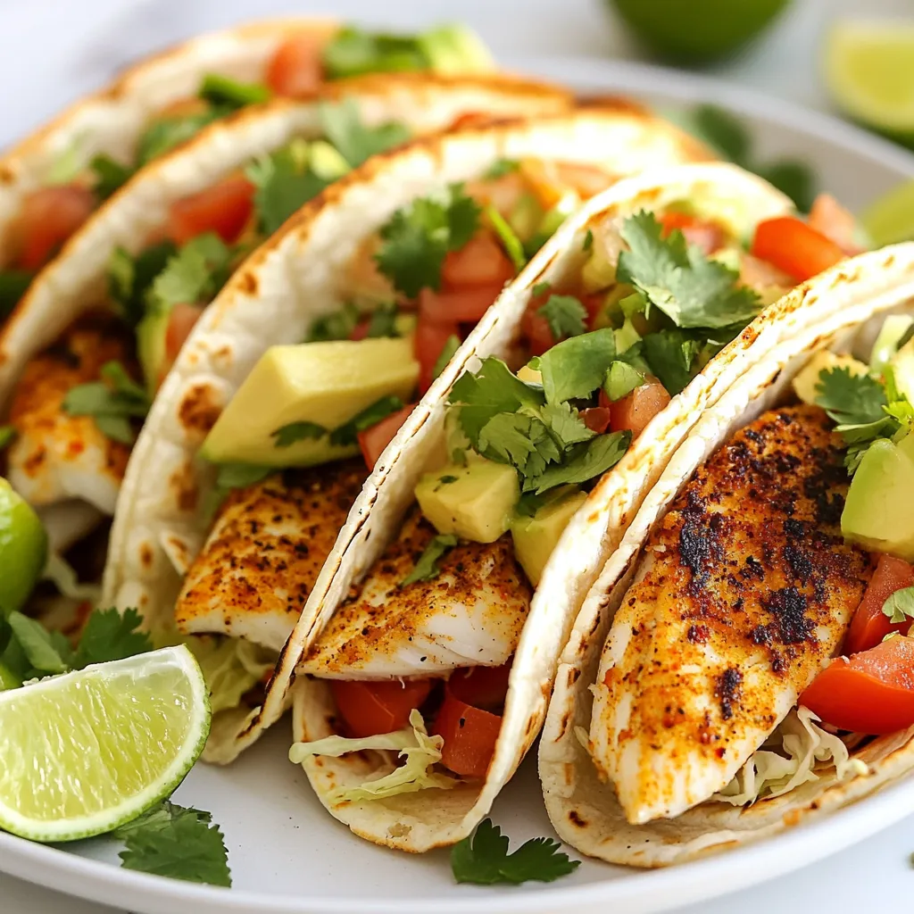 Schmackhafte Blackened Cajun Fish Tacos Einfaches Rezept