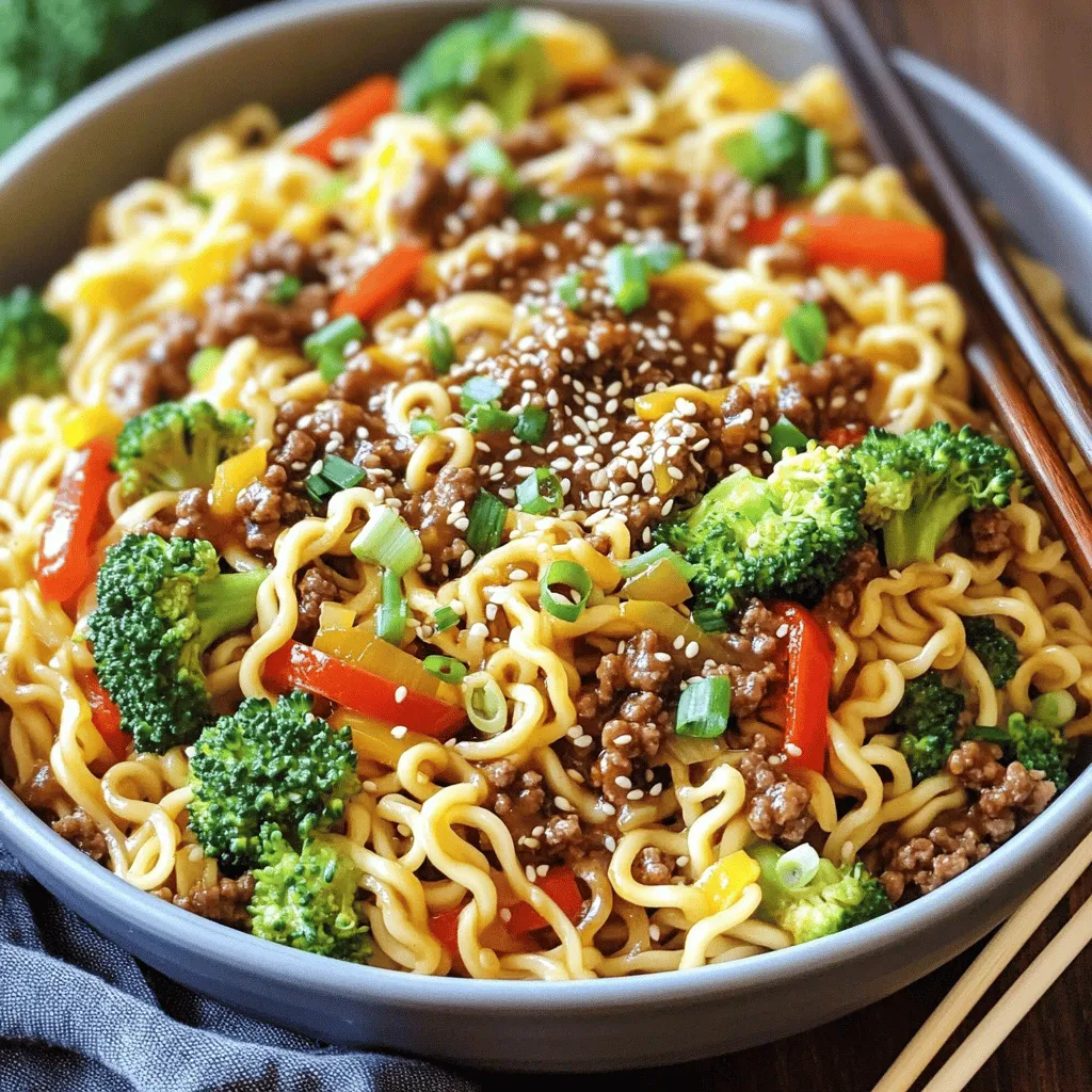 Mongolian Ground Beef Noodles Schnelles und Herzhaftes Gericht