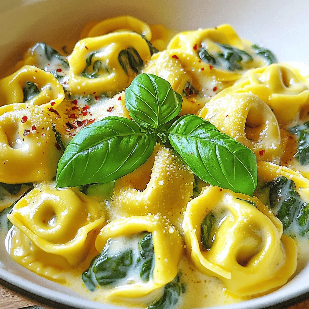 Cremige Knoblauch-Spinat-Tortellini Schnelle Genussoase