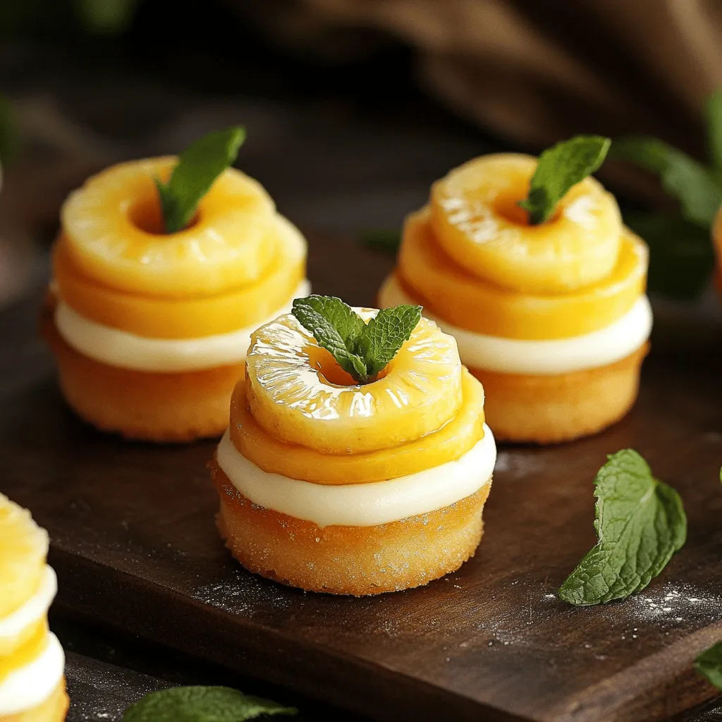 Individual Mini Pineapple Upside-Down Cheesecakes Genuss