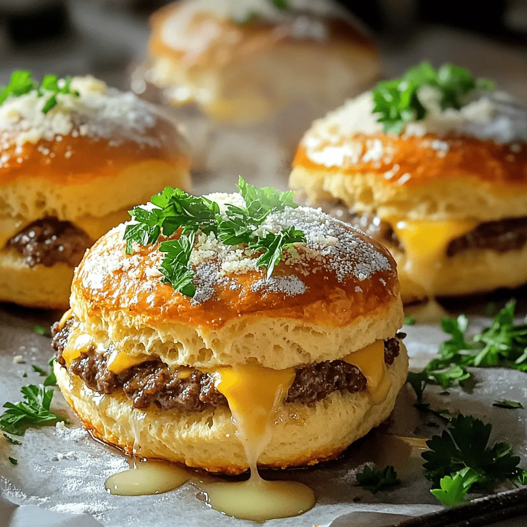Knoblauch Parmesan Cheeseburger Bomben Einfach Zubereiten