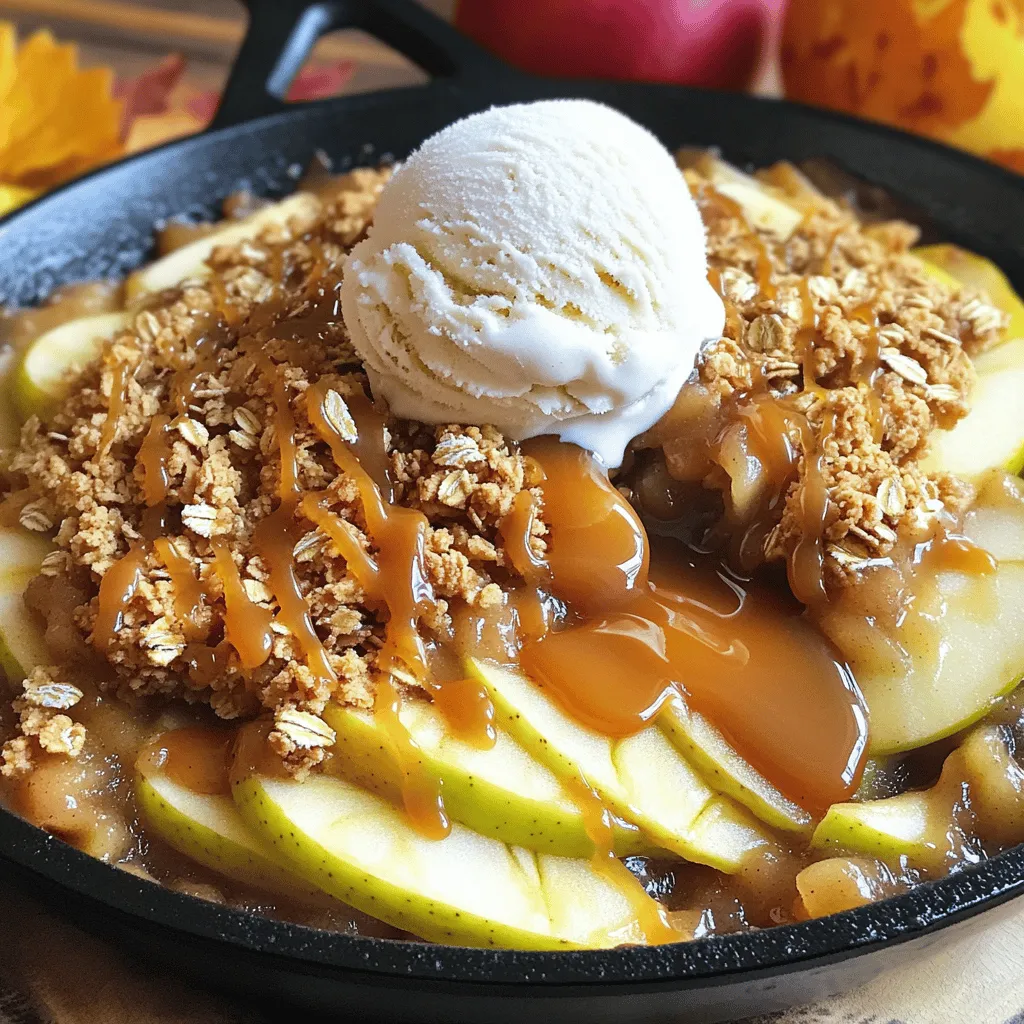 Karamell-Apfel-Crisp Skillet Köstliches Dessert Rezept