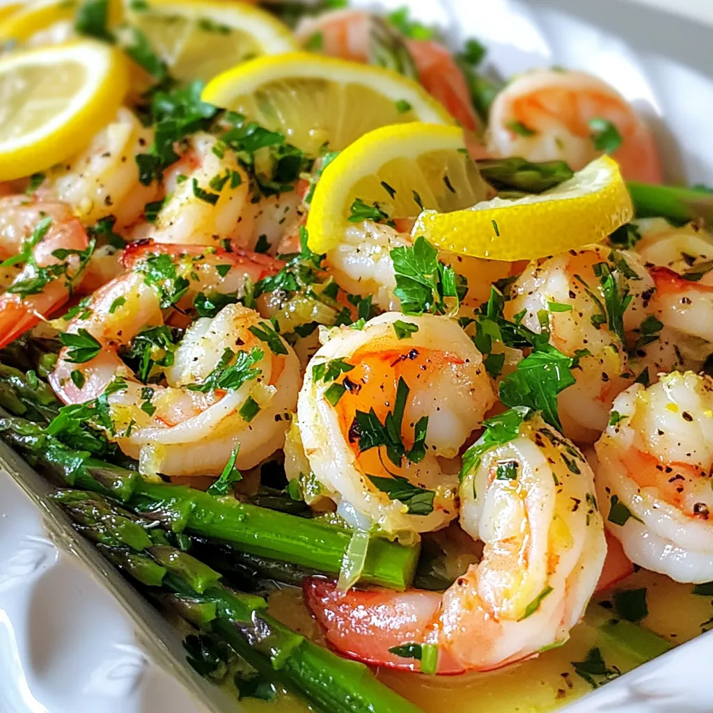 Lemon Garlic Shrimp with Asparagus Einfaches Rezept