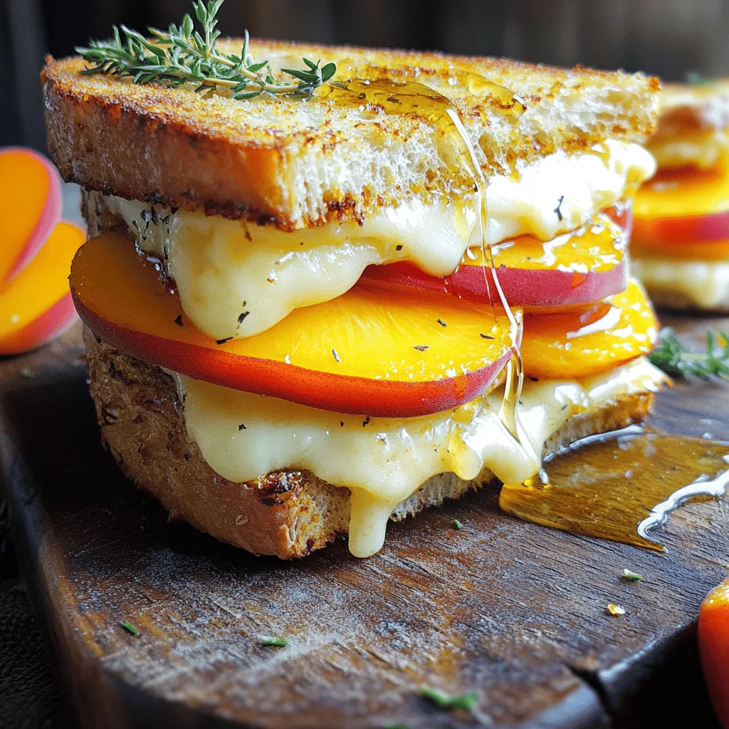 Leckeres Honey Peach White Cheddar Grilled Cheese Sandwich