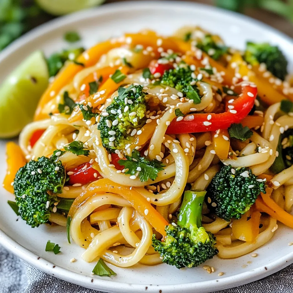 Sesame Udon Noodle Stir-Fry Schnelles und einfaches Rezept