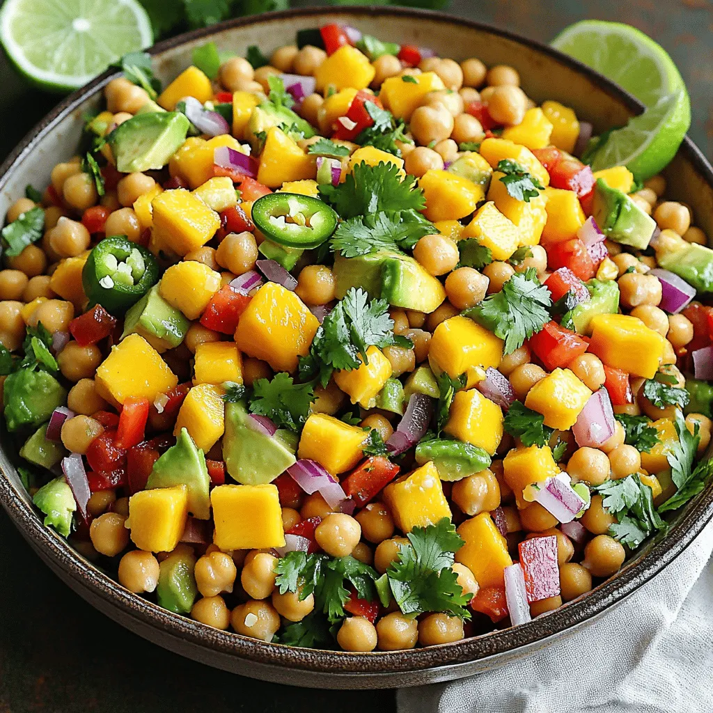 Mango Avocado Kichererbsensalat Frisch und Lecker