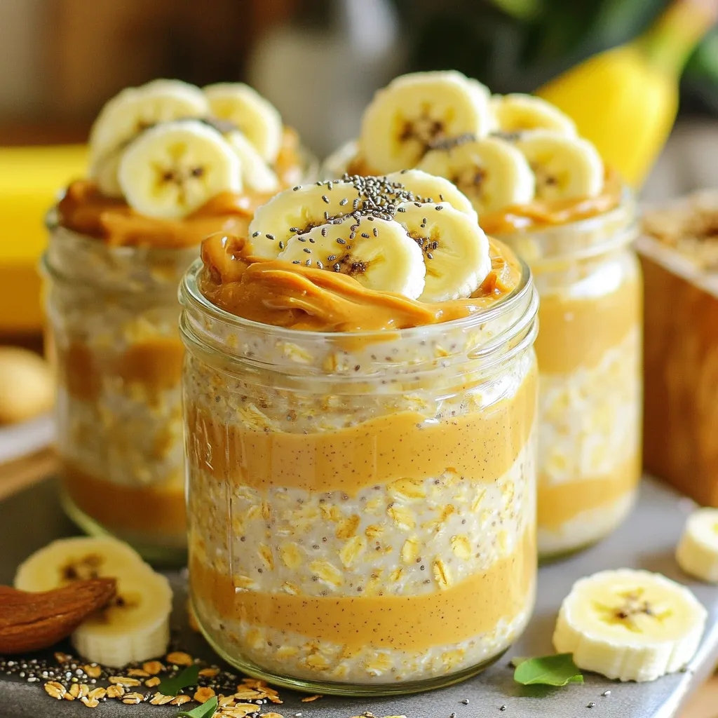Peanut Butter Banana Overnight Oats Hochprotein Rezept
