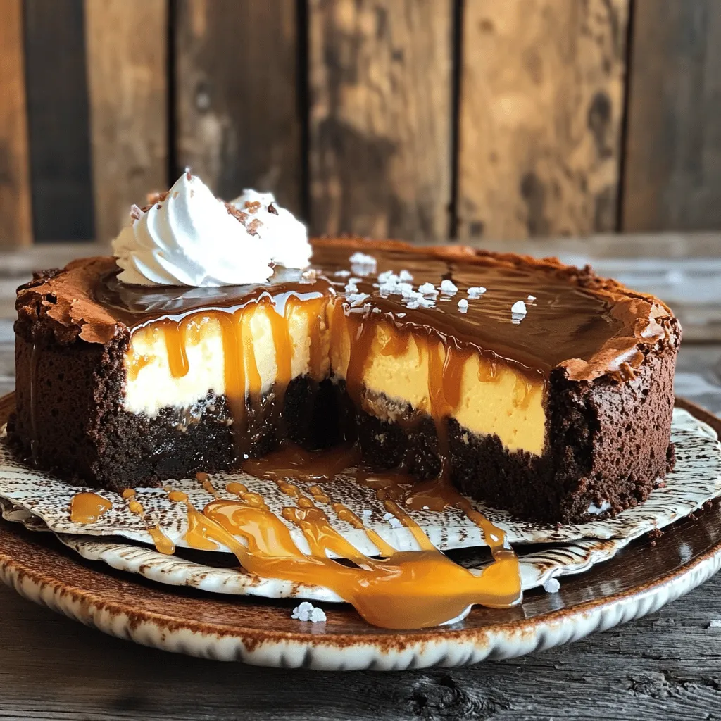 Karamell Brownie Cheesecake Köstliches Dessert Rezept
