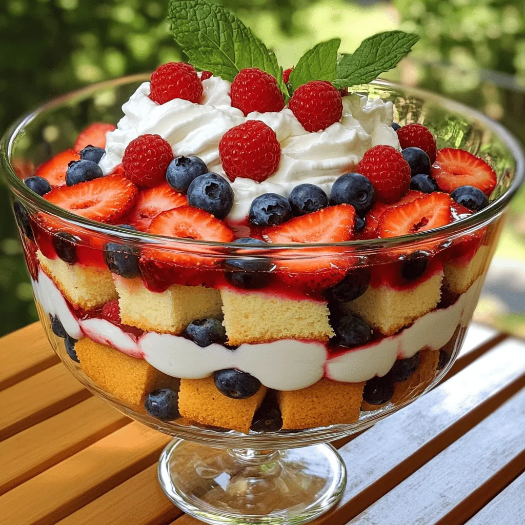 Red, White and Blueberry Trifle Köstlicher Genuss