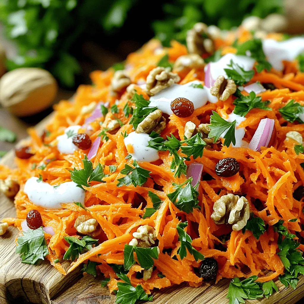 Um den Crunchy Bistro Karottensalat zu machen, brauchst du einige frische Zutaten. Hier sind sie: