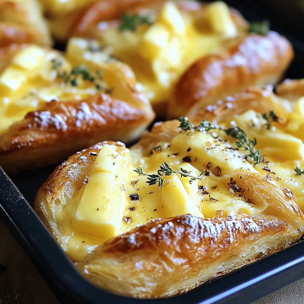 Hier sind die Zutaten für die leckeren Baked Ham and Cheese Croissants. Sie sind einfach zu finden und machen das Rezept schnell.