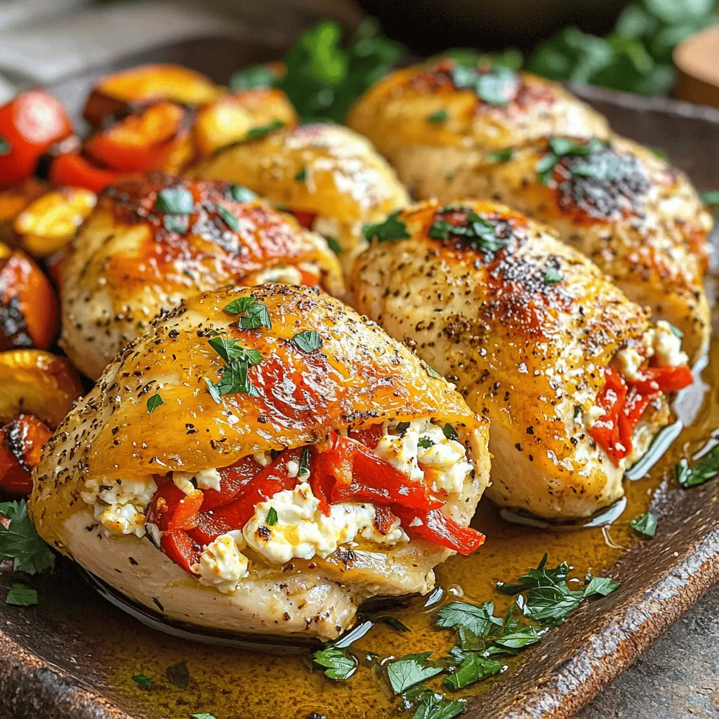 Savory Stuffed Chicken with Roasted Red Peppers Rezept