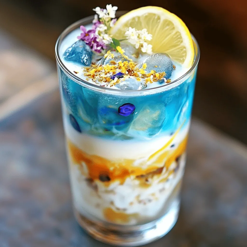 Iced Butterfly Pea Flower Tea Latte erfrischend genießen