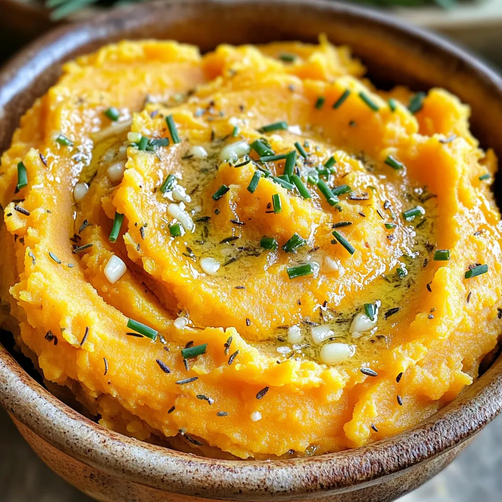 Knoblauch Kräuter Süßkartoffeln cremig und lecker