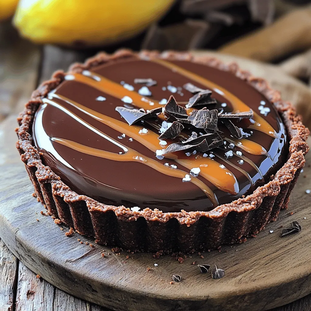 Schokoladen Gesalzene Karamell Tarte Einfaches Rezept