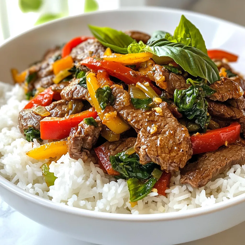 Thai Basil Beef Stir Fry Schnelles Rezept für Genießer
