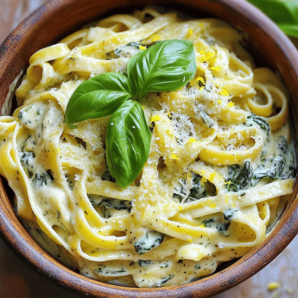 Cremige Spinat Pasta Einfaches und schmackhaftes Gericht