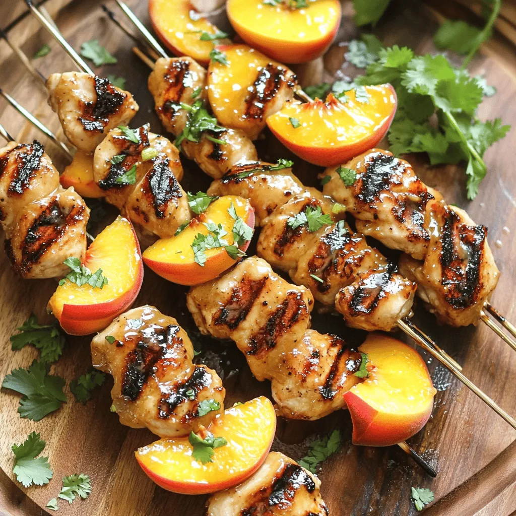 Peach Glazed Chicken Skewers Einfaches Grillrezept